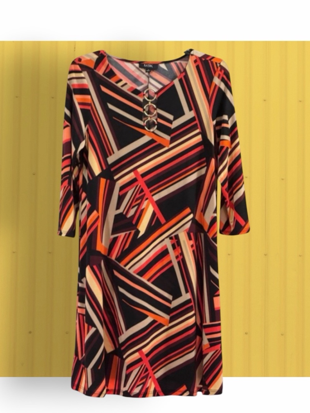 MSK Geometric Print Shift Dress